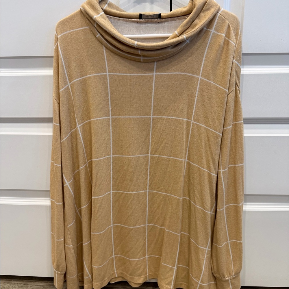 Lane Bryant Tan Cowl Neck Sweater